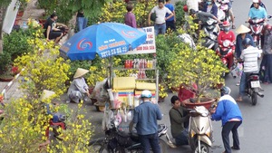 Dân Sài Gòn tấp nập mua bán hoa chiều 30 Tết Kỷ Hợi