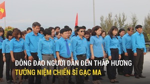 Đông đảo người dân đến thắp hương tưởng niệm chiến sĩ Gạc Ma tại Khánh Hòa