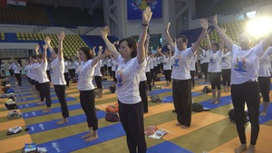 Hơn 800 người đồng diễn nhân ngày Quốc tế Yoga tại Hà Nội