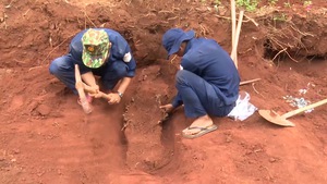 Video: Thi công làm đường, phát hiện hàng chục hài cốt liệt sỹ