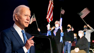 Video: Ông Biden chạy bộ ra sân khấu trong tiếng reo hò của người ủng hộ