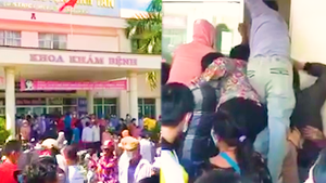 Video: Người dân kéo đến trung tâm y tế huyện ở Vĩnh Long tranh nhau tiêm vắc xin