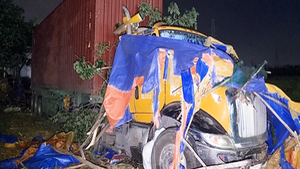 Video: Xe container tông vào căn chòi ven đường gây thương vong cho 2 vợ chồng đang ngủ