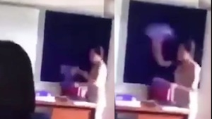 Video: Đình chỉ cô giáo ném sách, đánh lên đầu học sinh