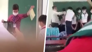 Video: Thầy giáo tát học sinh, cô giáo thả sách học trò xuống đất ở Đồng Nai