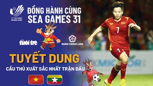 Video: Tuyết Dung được bình chọn cầu thủ nữ xuất sắc nhất trận Việt Nam - Myanmar