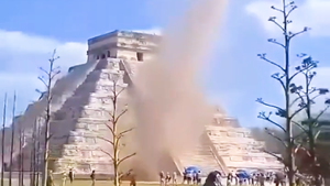 Video: Lốc xoáy gần cửa kim tự tháp khiến nhiều du khách nháo nhào chạy tránh
