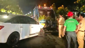 Hiện trường xe hơi tông xe chở rác, nữ công nhân tử vong ở Vũng Tàu