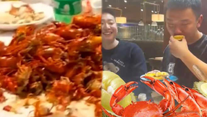 Video: 7 người ăn buffet hết 300 con cua, vô số tôm, cá hồi và 50 quả sầu riêng