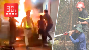 Bản tin 30s Nóng: Đốt xe máy trên ô tô đặc chủng; Cháy rừng ở Kiên Giang, 500 người dập lửa