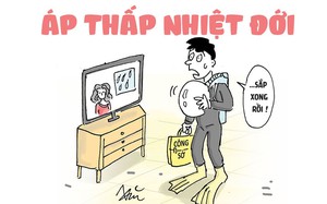 Dân công sở đối phó với áp thấp nhiệt đới