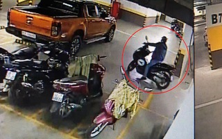 Vào tầng hầm chung cư trộm xe máy, bảo vệ bất lực ngăn chặn