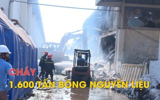 Cháy kho hàng chứa hơn 1.600 tấn bông nguyên liệu