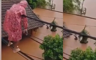Video: Đi dây điện từ mái nhà này sang mái nhà khác để tránh lũ