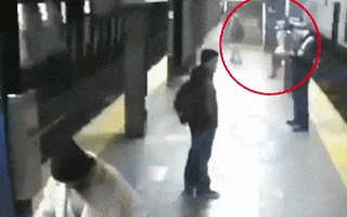 Video: Kinh hoàng cảnh người phụ nữ bị đẩy xuống đường ray lúc tàu đang chạy tới