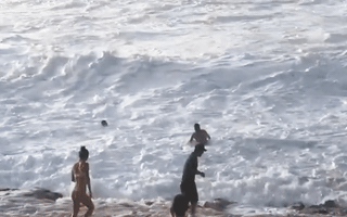 Video: Ngôi sao lướt sóng cứu người phụ nữ bị sóng dữ cuốn trôi