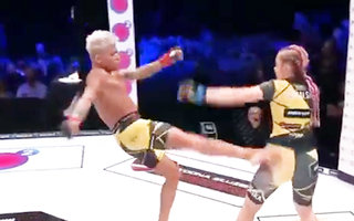 Video: Nữ võ sĩ đầu tiên 'đánh tay đôi' với nam trên sàn đấu MMA