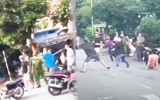Video: Công an ngăn chặn, hai nhóm thanh niên ở TP.HCM vẫn đánh nhau tới tấp
