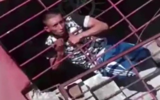 Video: Tên trộm bị kẹt đầu vào khung sắt khi đang tẩu thoát