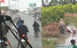 Video: Đua xe bị cảnh sát dí bắt, nhiều 'quái xế' lao thẳng xuống kênh
