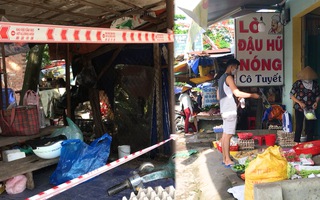 Video: Chợ Nhân Văn giăng dây cấm bán, phường Đông Hòa hàng quán vẫn đông