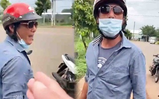 Video: Tạm giữ hình sự người đàn ông thách thức, đạp vào đùi thành viên chốt kiểm soát dịch
