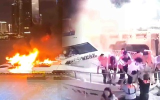 Video: Du thuyền hạng sang bốc cháy ngùn ngụt trên sông