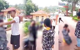 Video: Nữ sinh lớp 7 bị nam thanh niên đánh đập, bắt quỳ gối xin lỗi ở sân trường