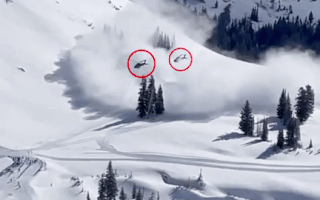 Video: Va chạm khi huấn luyện, trực thăng đâm xuống gần dốc trượt tuyết đông người