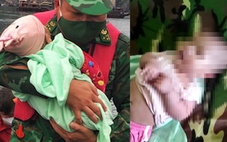 Video: Bé gái 1 tuổi rơi xuống biển ở Quảng Ninh, nhiều chiến sĩ biên phòng cứu sống