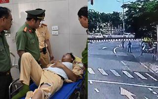 Video: Vượt đèn đỏ tông thiếu tá cảnh sát giao thông nhập viện ở Ninh Bình, hai thanh niên bị bắt