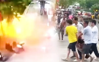 Video: Bình gas của nhà hàng phát nổ như bom làm 5 người bị thương ở Trung Quốc