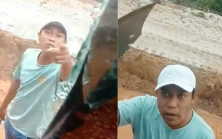 Video: Hai người chặn xe chở đất, xách mã tấu chém vỡ kính bị phạt 11 triệu đồng
