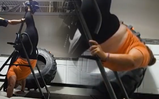 Video: Người phụ nữ kẹt trên máy tập gym, cảnh sát đến giải cứu