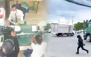 Video: Đang truy bắt nghi phạm nổ súng cướp ngân hàng ở Đồng Nai