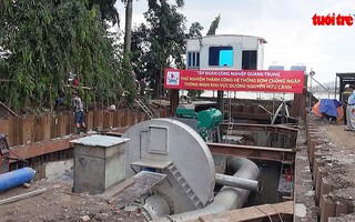 Thử nghiệm thành công máy chống ngập tại đường Nguyễn Hữu Cảnh