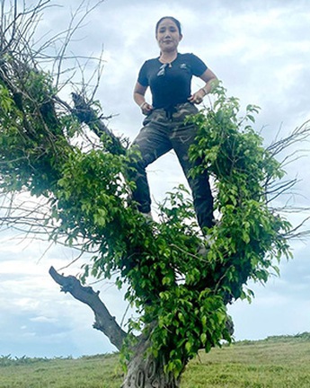 Ảnh vui sao Việt 12-8: Cát Tường leo trèo, quậy trên ngọn cây cao