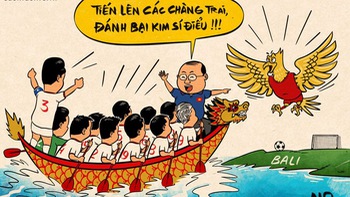 Thầy trò Park Hang-seo bơi thuyền rồng đến Bali hạ Kim sí điểu