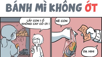 Như thường lệ, sáng nay tôi ăn một ổ bánh mì không ớt