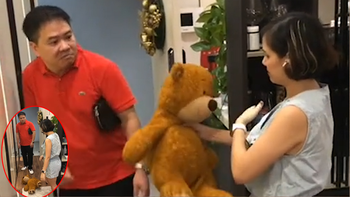 Vợ dùng gấu bông đe dọa khi chồng về trễ