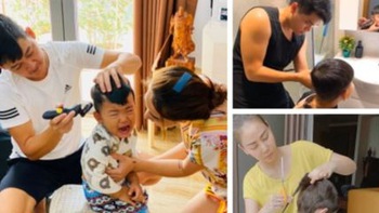 Biểu cảm bi hài của các nhóc tì con sao Việt khi được ba mẹ cắt tóc