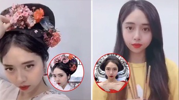 Cô gái cosplay cổ trang bằng vật dụng có sẵn trong nhà