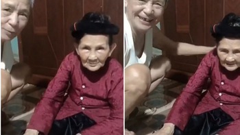 Cụ ông 87 tuổi kiên trì ngồi dỗ dành bà vì giận hờn không ngủ