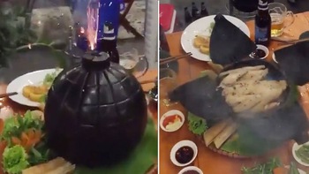 'Đứng tim' với món ăn 'Gà lựu đạn' vừa xuất hiện tại Việt Nam