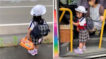 'Rụng tim' với khoảnh khắc bé gái người Nhật đứng đợi xe buýt vô cùng đáng yêu