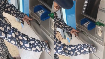 Cô gái mang cả túi ni-lông đến cây ATM để đựng tiền lương và cái kết 'quặn lòng'