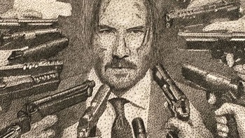 Vẽ John Wick bằng 12.000 cái đinh và 3km dây, bán giá 136 triệu đồng