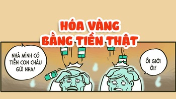 Ông bà hết hồn vì con cháu hóa vàng bằng tiền thật