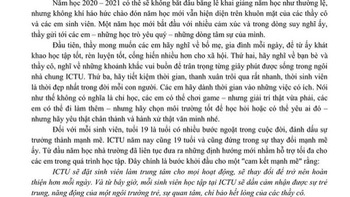 Sinh viên Thái Nguyên 'đổ đứ đừ' trước tâm thư của thầy hiệu trưởng: 'Các em có thể chơi game hoặc yêu ai đó...'