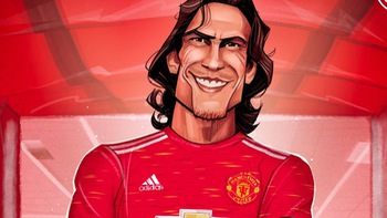 Cavani nịnh fan Manchester United khi tập luyện trong màu áo mới